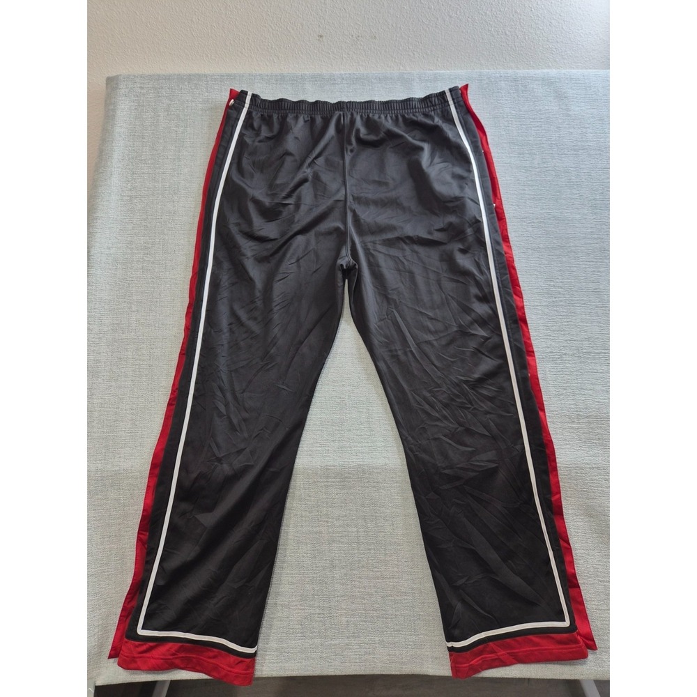 Vintage And1 Tear Away Basketball Pants Mens 2XL Black Red Striped Straight Leg